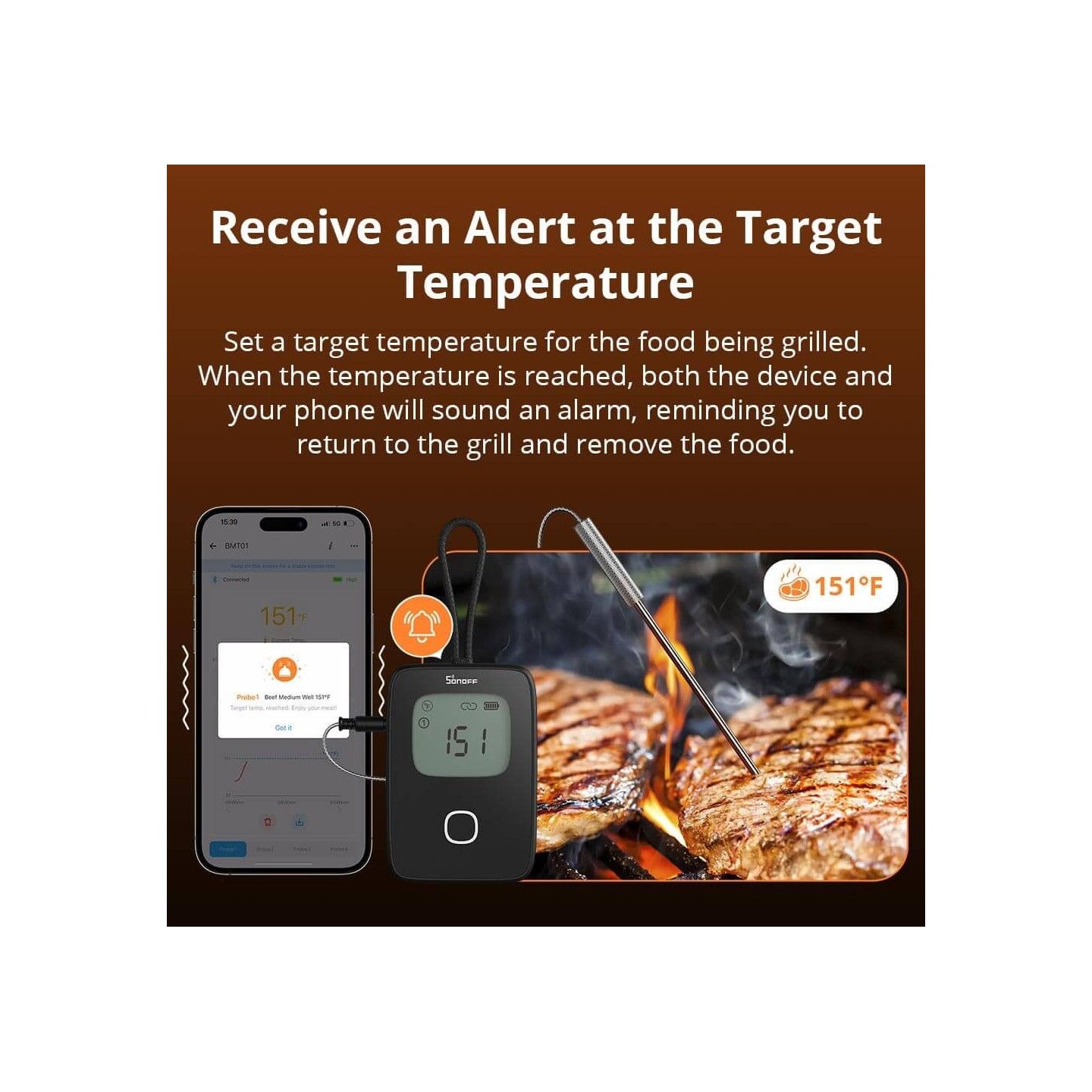 Sonoff WiFi BBQ Meat Thermometer - BMT01 - WiFi BBQ Meat Thermometer — Buy in Cyprus with Fast Delivery