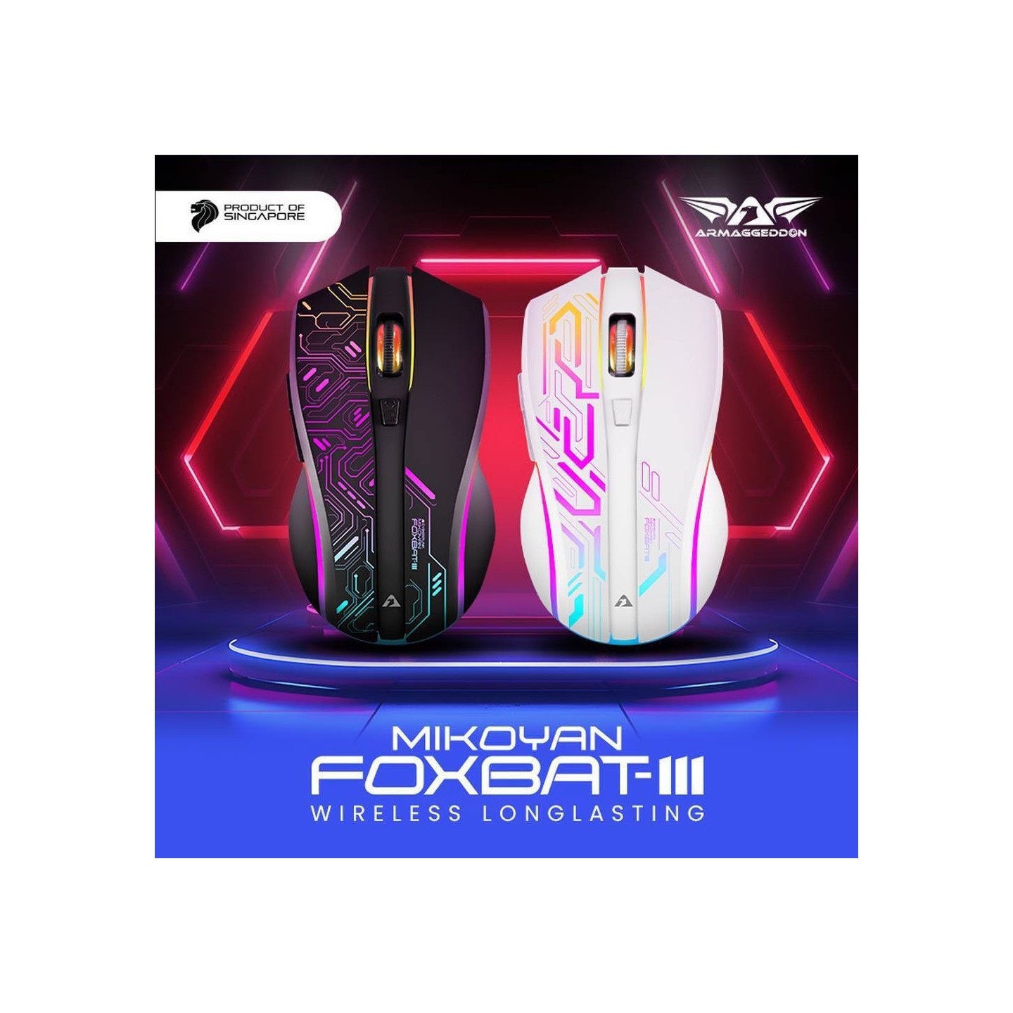 Armaggeddon Mikoyan Foxbat-III Cyberpunk Wireless Gaming Mouse White (Boxed) — Buy in Cyprus with Fast Delivery