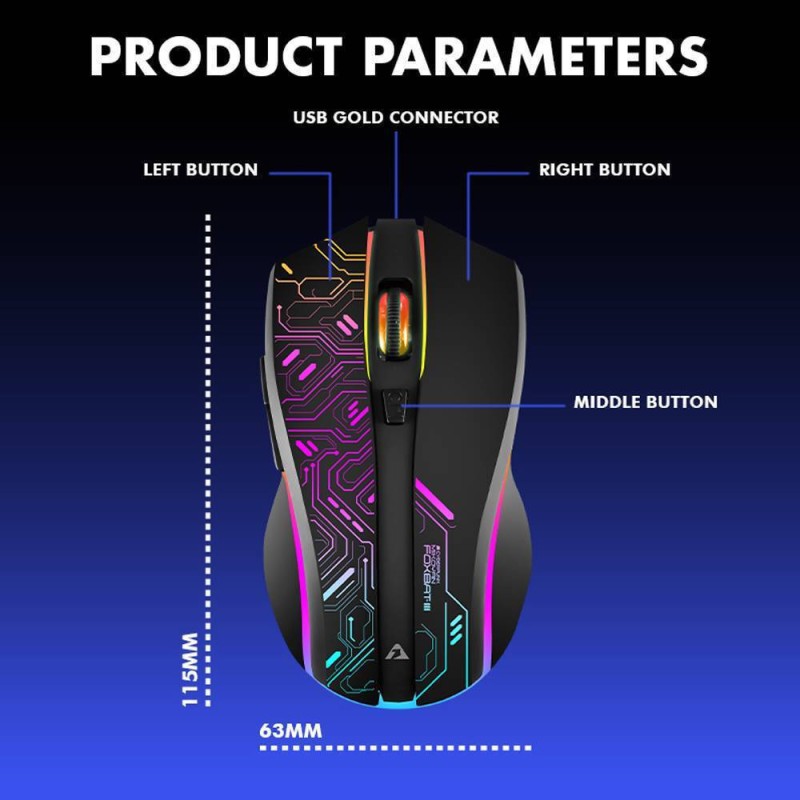 Buy Armaggeddon Gaming Mouse - FOXBAT-III - Wired+2.4G Recharge White in Cyprus, Nicosia, Limassol, Larnaka, Pafos