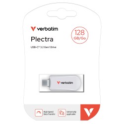 Buy Verbatim USB Drive 3.2 PLECTRA USB-C 128GB White - USB-C in Cyprus, Nicosia, Limassol, Larnaka, Pafos