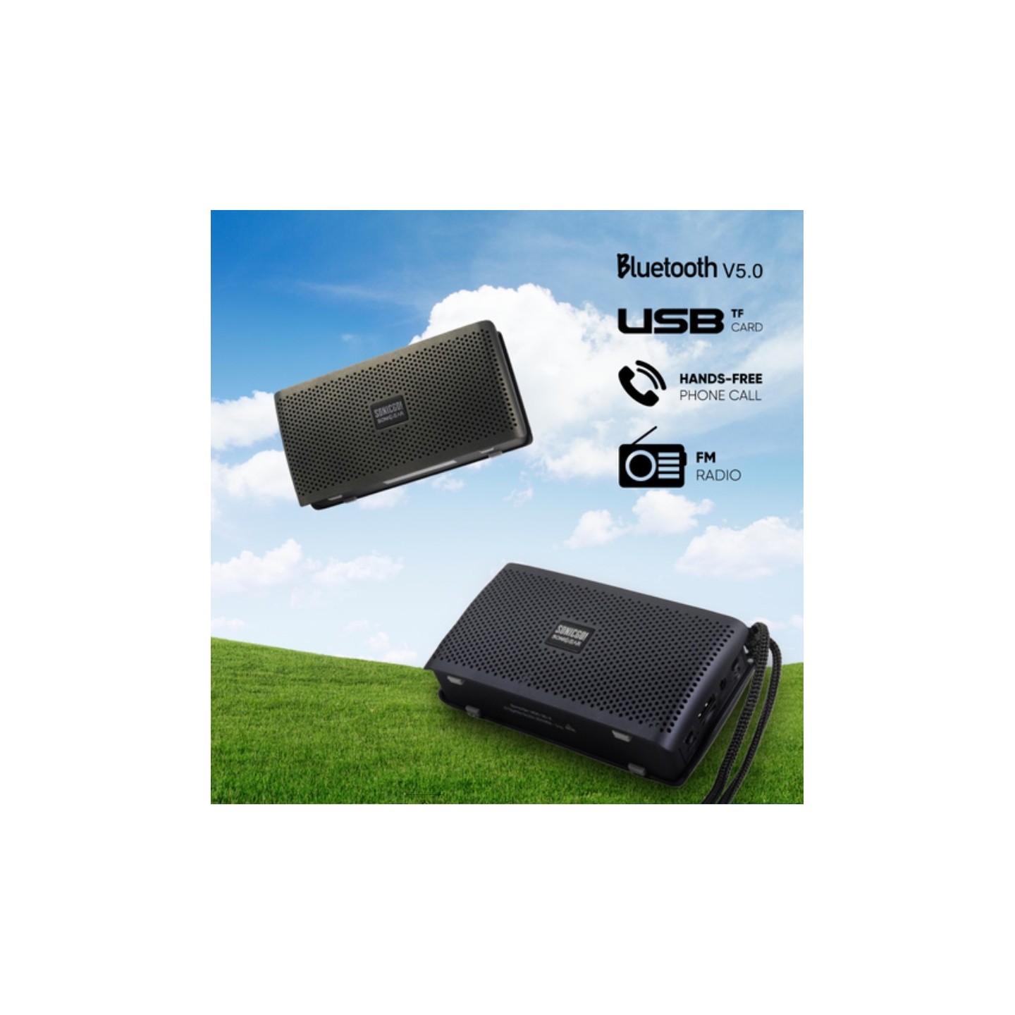 SonicGear SONICGO! Portable BT FM USB Speaker - RDO30-X - Black — Buy in Cyprus with Fast Delivery