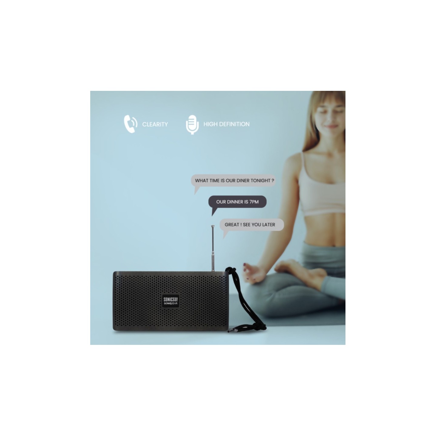 SonicGear SONICGO! Portable BT FM USB Speaker - RDO30-X - Black — Buy in Cyprus with Fast Delivery