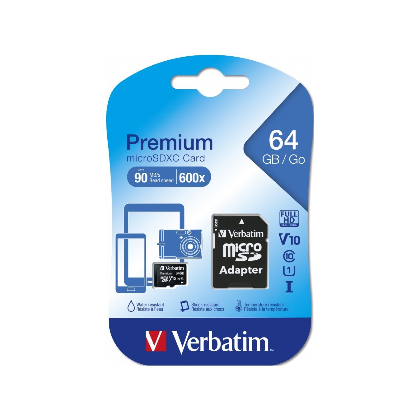 Verbatim Micro SD Card+Adapter - Class10 U1 64GB — Buy in Cyprus with Fast Delivery