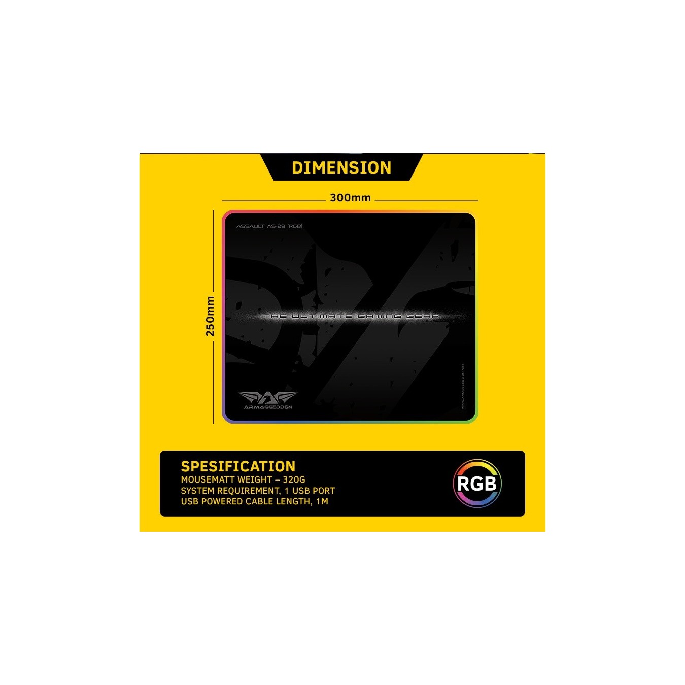 Armaggeddon AS-29R Pro Gaming RGB Mousepad – 300x250mm | Armenius Store