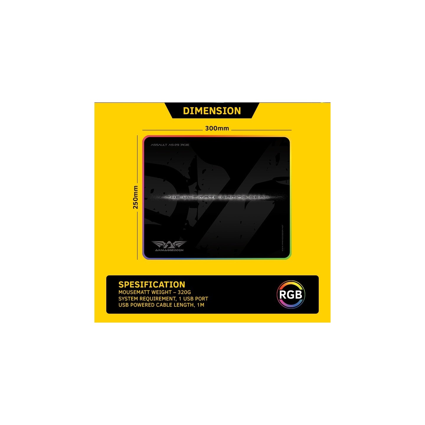 Armaggeddon Mousepad - AS-29R - Pro Gaming RGB — Buy in Cyprus with Fast Delivery