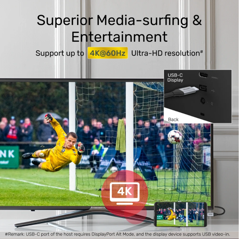 Unitek C14091ABK USB-C Cable PD100W 4K@60Hz 2m (Boxed) — Buy in Cyprus with Fast Delivery