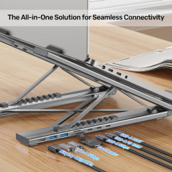 Buy Unitek Stand for Laptop Foldable with Hub - D1137A - 2x USB-A, 1x USB-C, HDM... in Cyprus, Nicosia, Limassol, Larnaka, Pafos