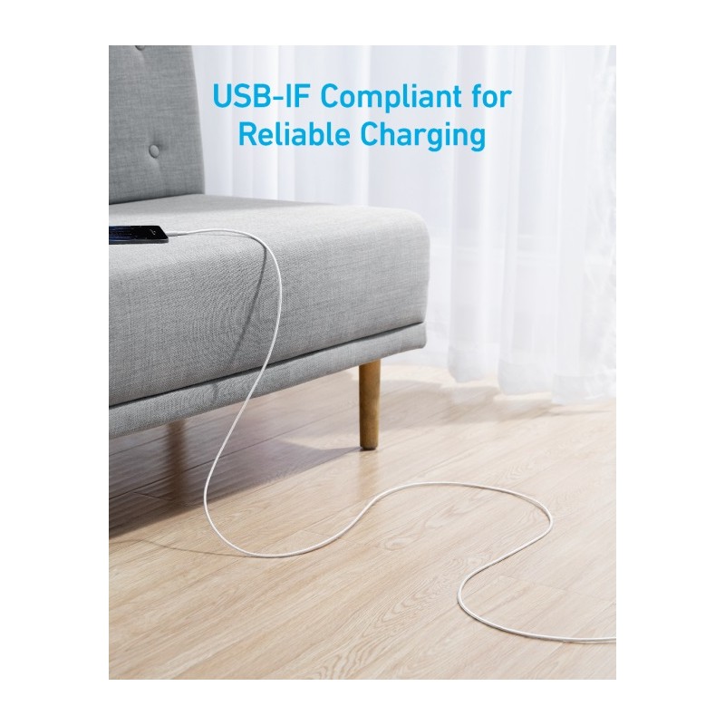 Buy Anker Mobile Cable USB-A to USB-C - 322 - 1.8m White in Cyprus, Nicosia, Limassol, Larnaka, Pafos