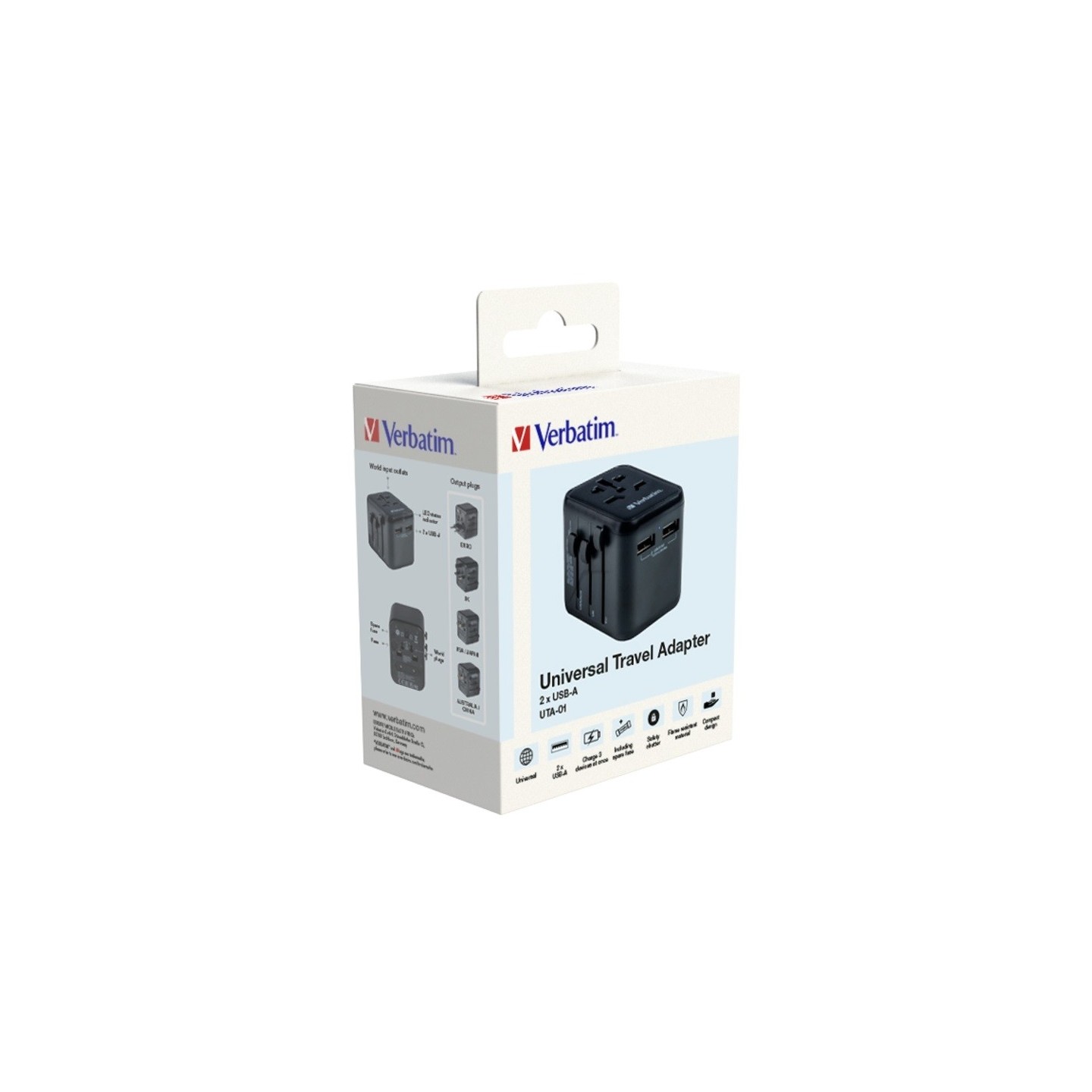 Verbatim Travel Charger & Adaptor - UTA-01 - World to World 12W — Buy in Cyprus with Fast Delivery