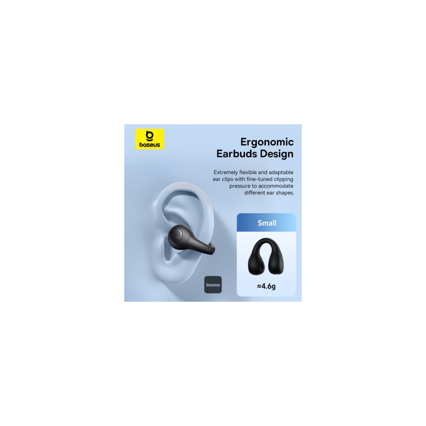 Baseus Headphones Open Ear - AirGo 1 Ring - Black — Buy in Cyprus with Fast Delivery