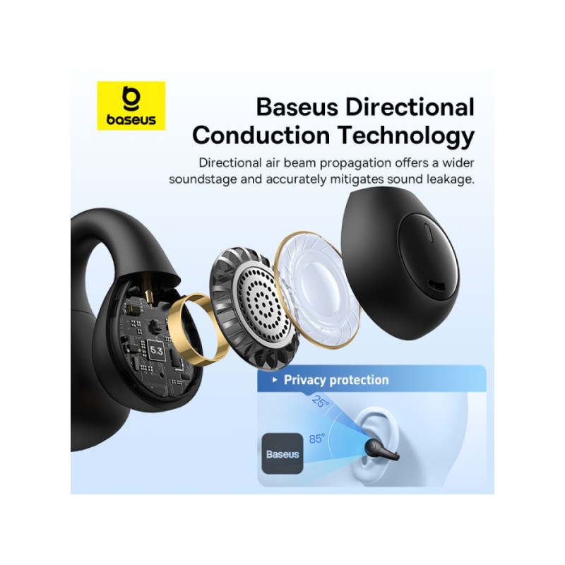 Buy Baseus Headphones Open Ear - AirGo 1 Ring - Black in Cyprus, Nicosia, Limassol, Larnaka, Pafos