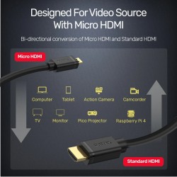 Buy Unitek HC Micro HDMI to HDMI Cable - Y-C182 - 2.0m in Cyprus, Nicosia, Limassol, Larnaka, Pafos