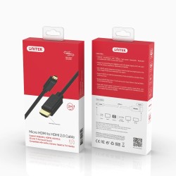 Buy Unitek HC Micro HDMI to HDMI Cable - Y-C182 - 2.0m in Cyprus, Nicosia, Limassol, Larnaka, Pafos