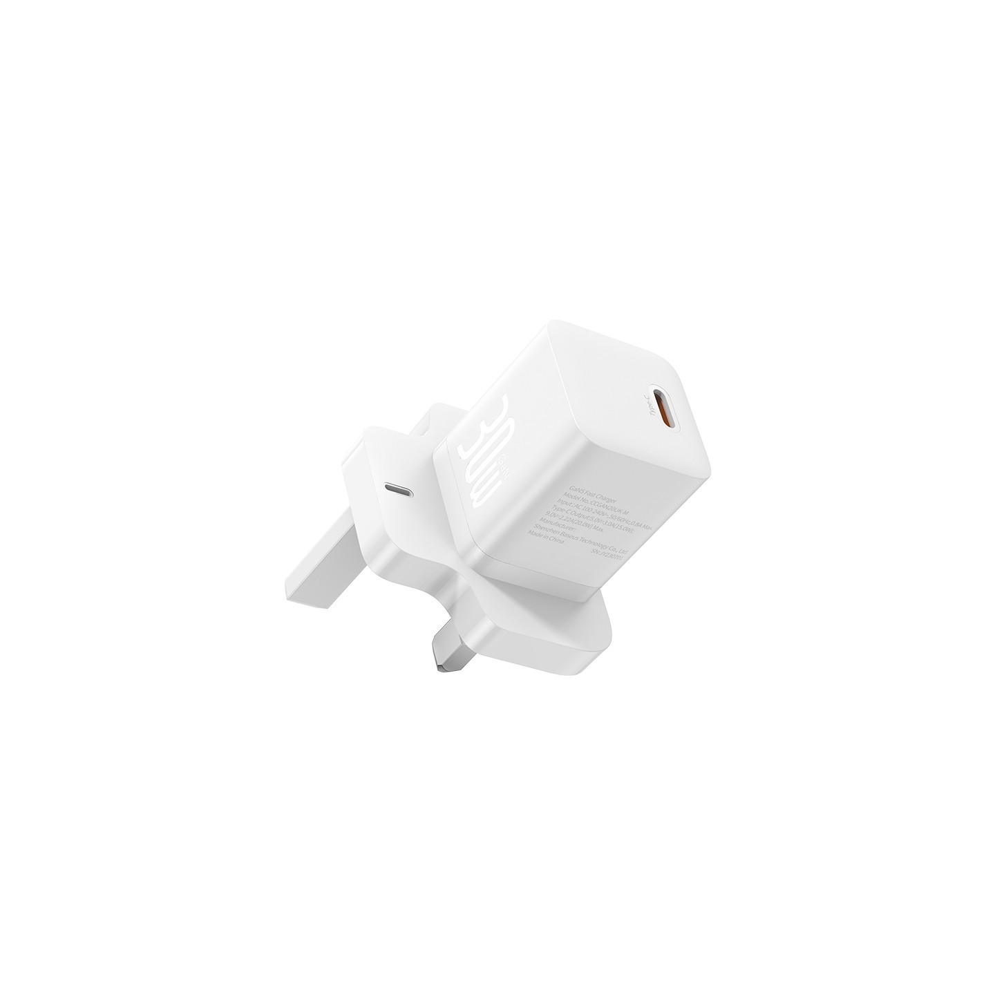 Baseus Charger Wall - GaN5 - 30W USB-C UK MINI White — Buy in Cyprus with Fast Delivery