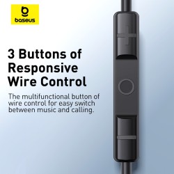 Buy Baseus Earphones - CZ17 - Wired Type C Black in Cyprus, Nicosia, Limassol, Larnaka, Pafos