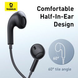 Buy Baseus Earphones - CZ17 - Wired Type C Black in Cyprus, Nicosia, Limassol, Larnaka, Pafos