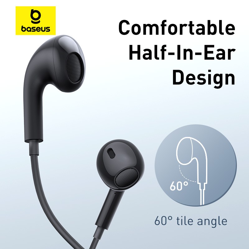 Buy Baseus Earphones - CZ17 - Wired Type C Black in Cyprus, Nicosia, Limassol, Larnaka, Pafos