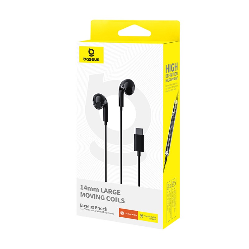 Buy Baseus Earphones - CZ17 - Wired Type C Black in Cyprus, Nicosia, Limassol, Larnaka, Pafos