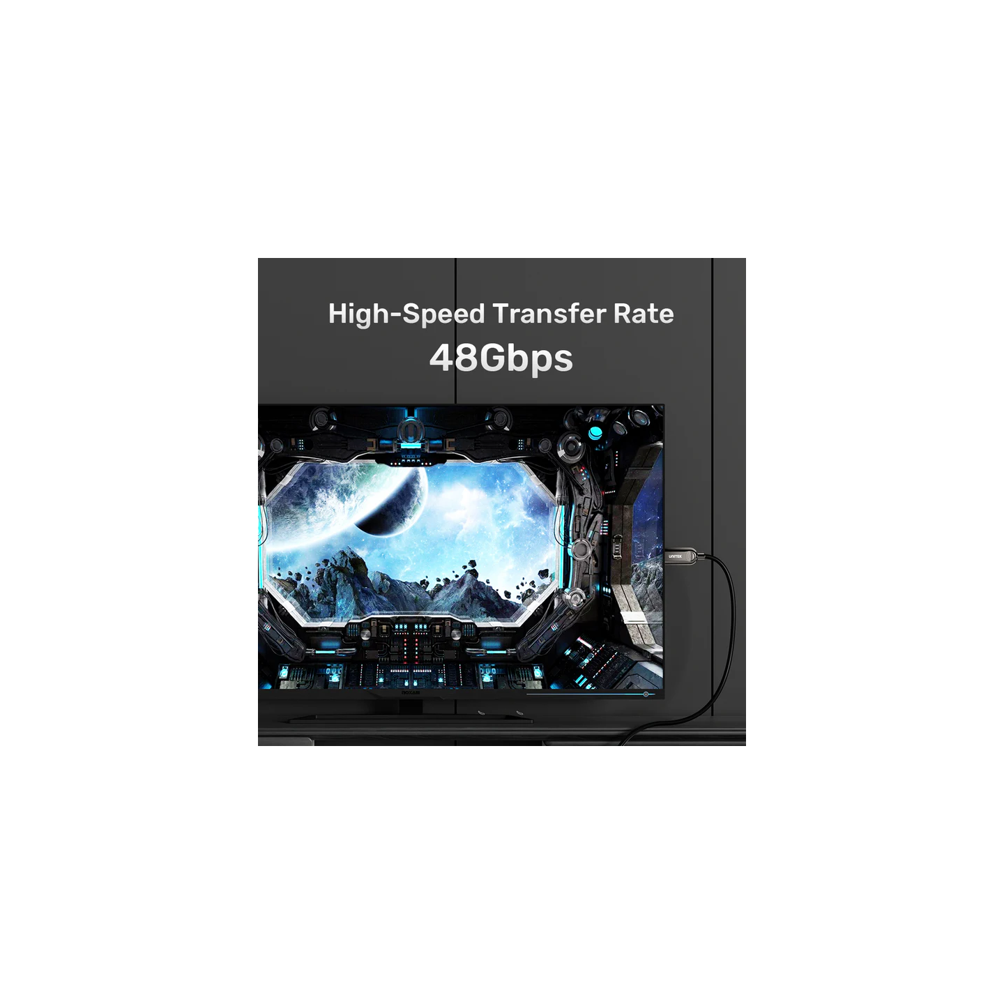 Unitek Fiber Optic HDMI Cable - C11085GY-20M - HDMI 2.1, 8K60Hz, 20.0m — Buy in Cyprus with Fast Delivery