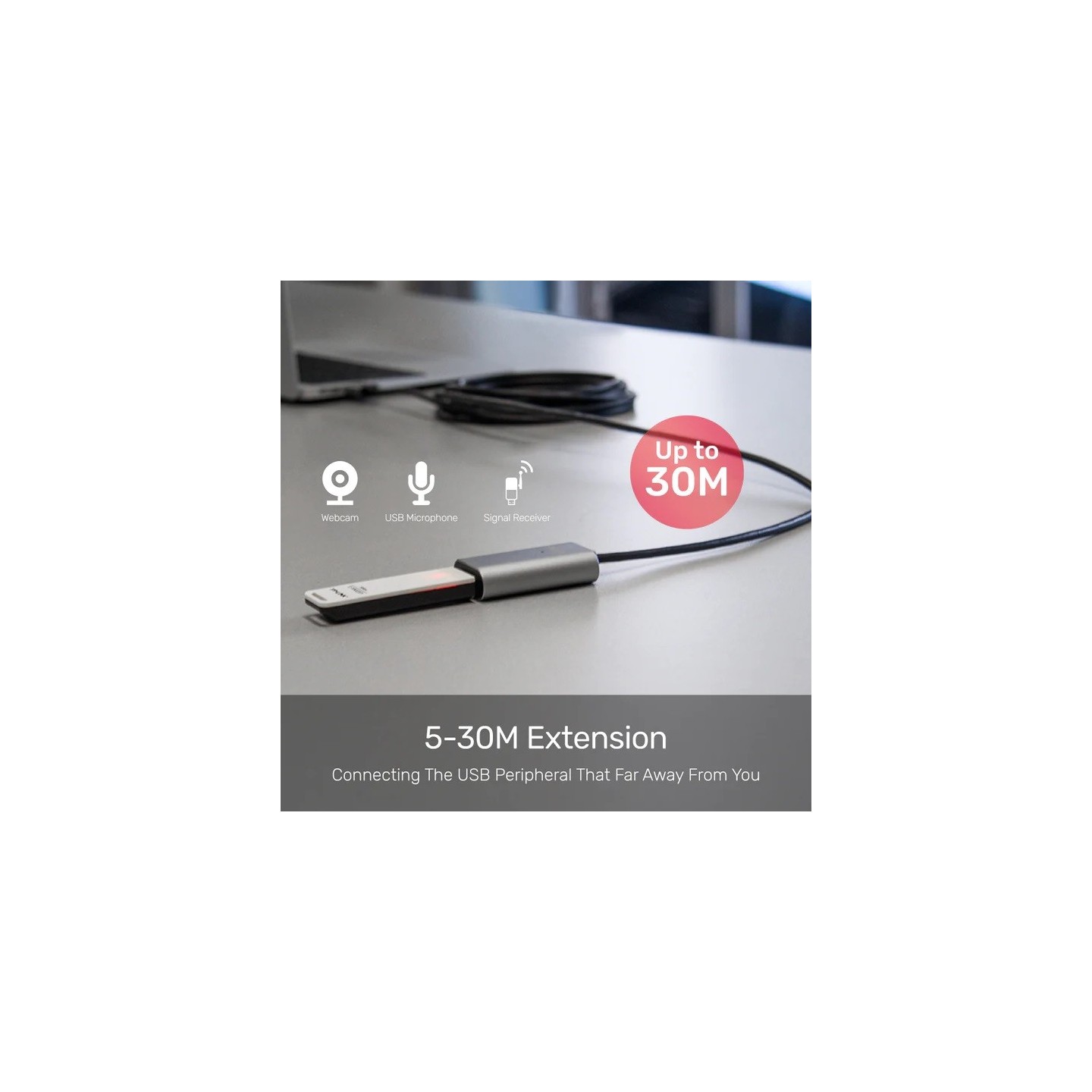 Unitek UCE USB-A 2.0 Active Extension Cable Alum - Y-271 - USB-A 2.0 Active Extension Cable Alum 5.0m