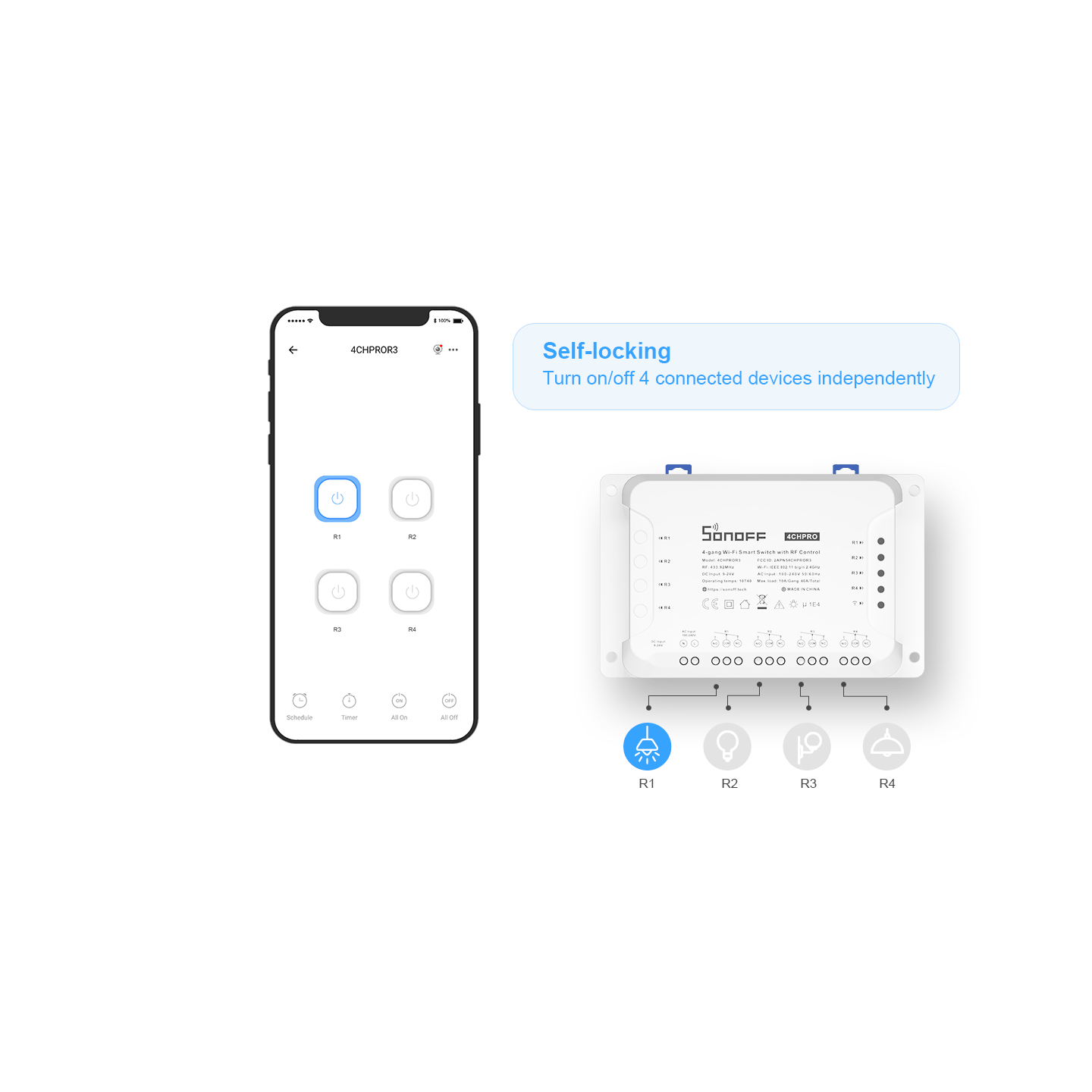 Sonoff WiFi Smart Switch - 4CH Pro R3 - WiFi Smart Switch — Buy in Cyprus with Fast Delivery