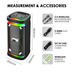 Buy SonicGear Portable Karaoke Speaker - BBX1300 - 2 x 6.5'' BT USB RGB 2x Mics ... in Cyprus, Nicosia, Limassol, Larnaka, Pafos