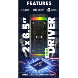Buy SonicGear Portable Karaoke Speaker - BBX1300 - 2 x 6.5'' BT USB RGB 2x Mics ... in Cyprus, Nicosia, Limassol, Larnaka, Pafos