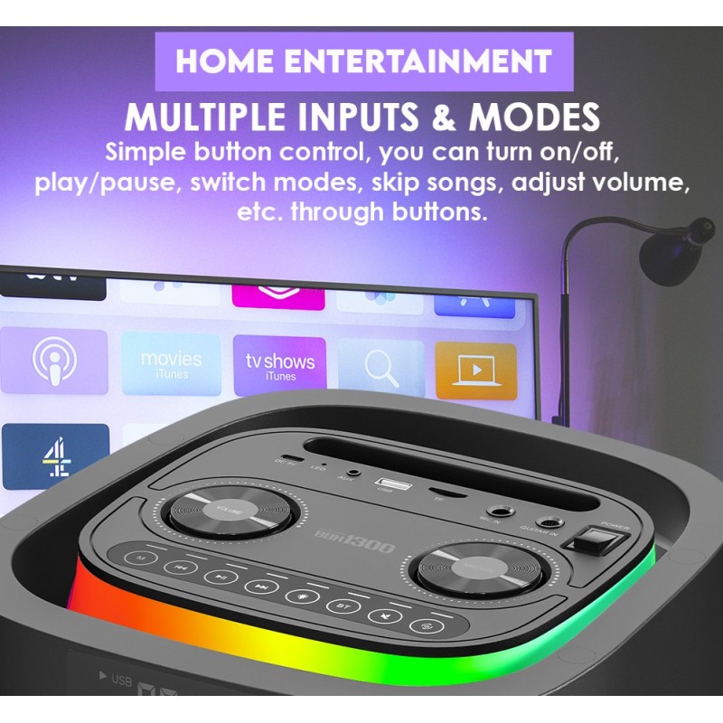 Buy SonicGear Portable Karaoke Speaker - BBX1300 - 2 x 6.5'' BT USB RGB 2x Mics ... in Cyprus, Nicosia, Limassol, Larnaka, Pafos