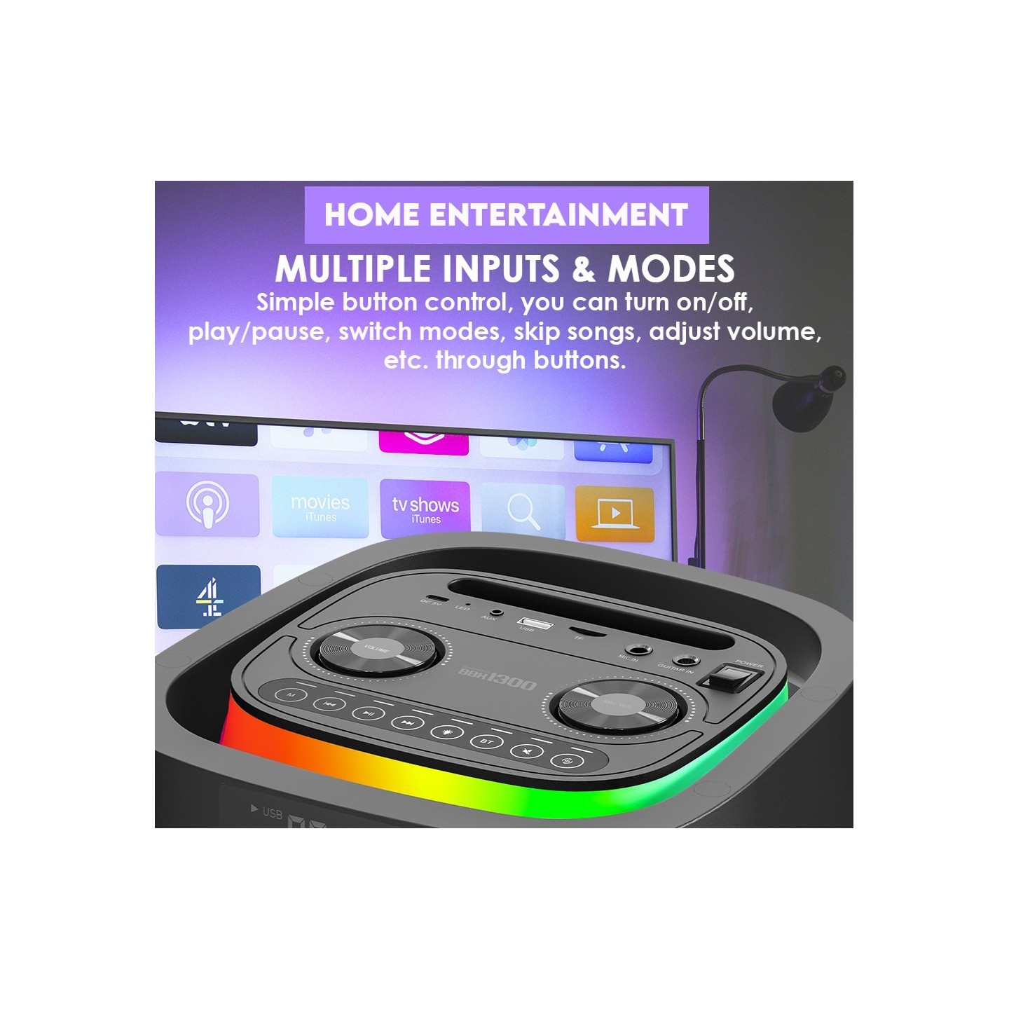 SonicGear Portable Karaoke Speaker - BBX1300 - 2 x 6.5'' BT USB RGB 2x Mics Audiobox — Buy in Cyprus with Fast Delivery