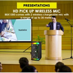 Buy SonicGear Portable Karaoke Speaker - BBX1300 - 2 x 6.5'' BT USB RGB 2x Mics ... in Cyprus, Nicosia, Limassol, Larnaka, Pafos