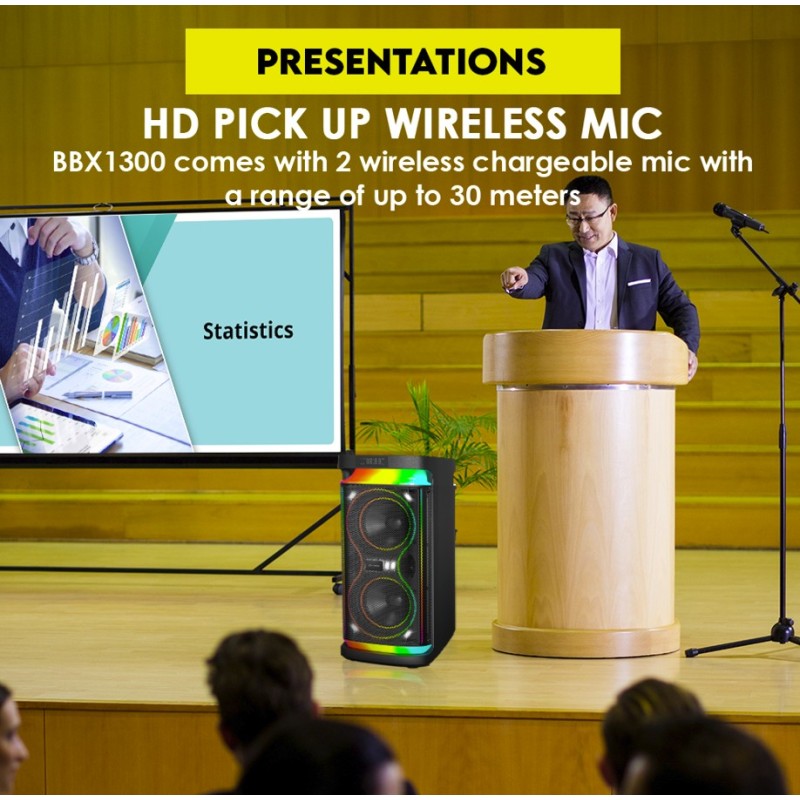 Buy SonicGear Portable Karaoke Speaker - BBX1300 - 2 x 6.5'' BT USB RGB 2x Mics ... in Cyprus, Nicosia, Limassol, Larnaka, Pafos