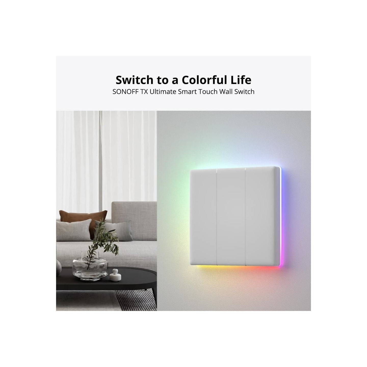Sonoff Smart Wall Touch Switch - T54C-WiFi - 4-Button White — Buy in Cyprus with Fast Delivery
