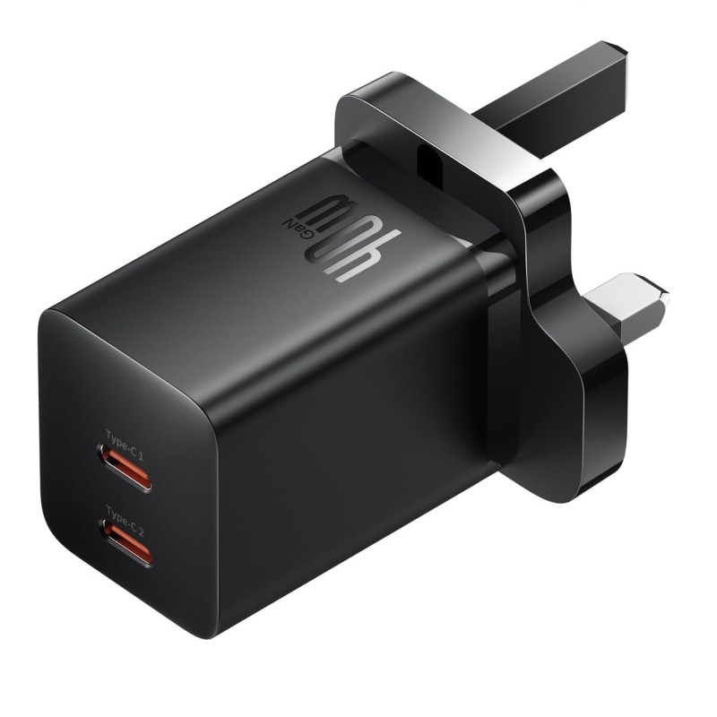 Buy Baseus Charger - GaN5 - Wall 40W USB-Cx2 UK MINI Black in Cyprus, Nicosia, Limassol, Larnaka, Pafos