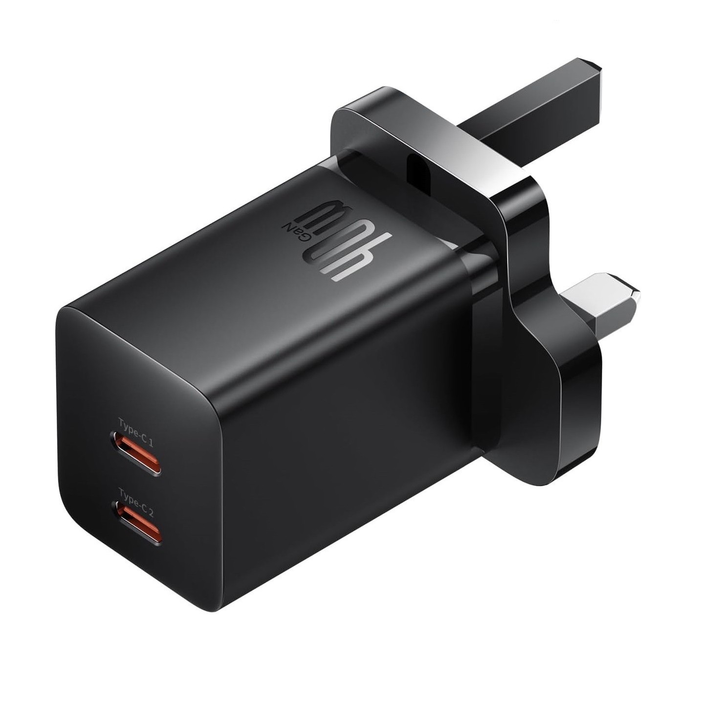 Baseus Charger - GaN5 - Wall 40W USB-Cx2 UK MINI Black — Buy in Cyprus with Fast Delivery