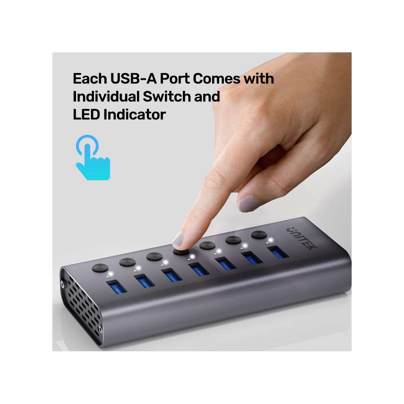 Unitek H1314A USB-C Hub – 7x USB-A 5Gbps | Armenius Store