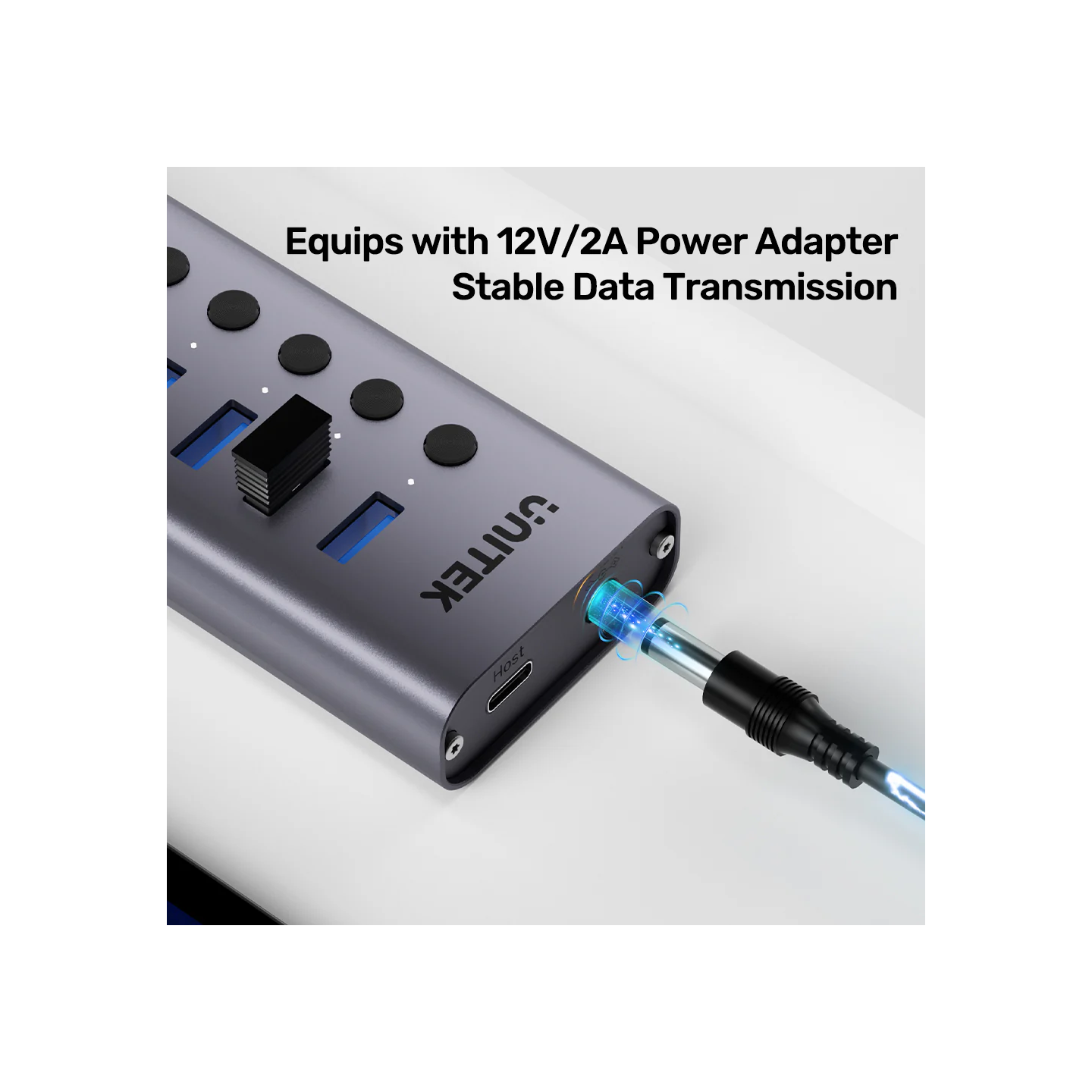Unitek USB-C Hub - H1314A - 7xUSB-A Power Switch 12V2A — Buy in Cyprus with Fast Delivery