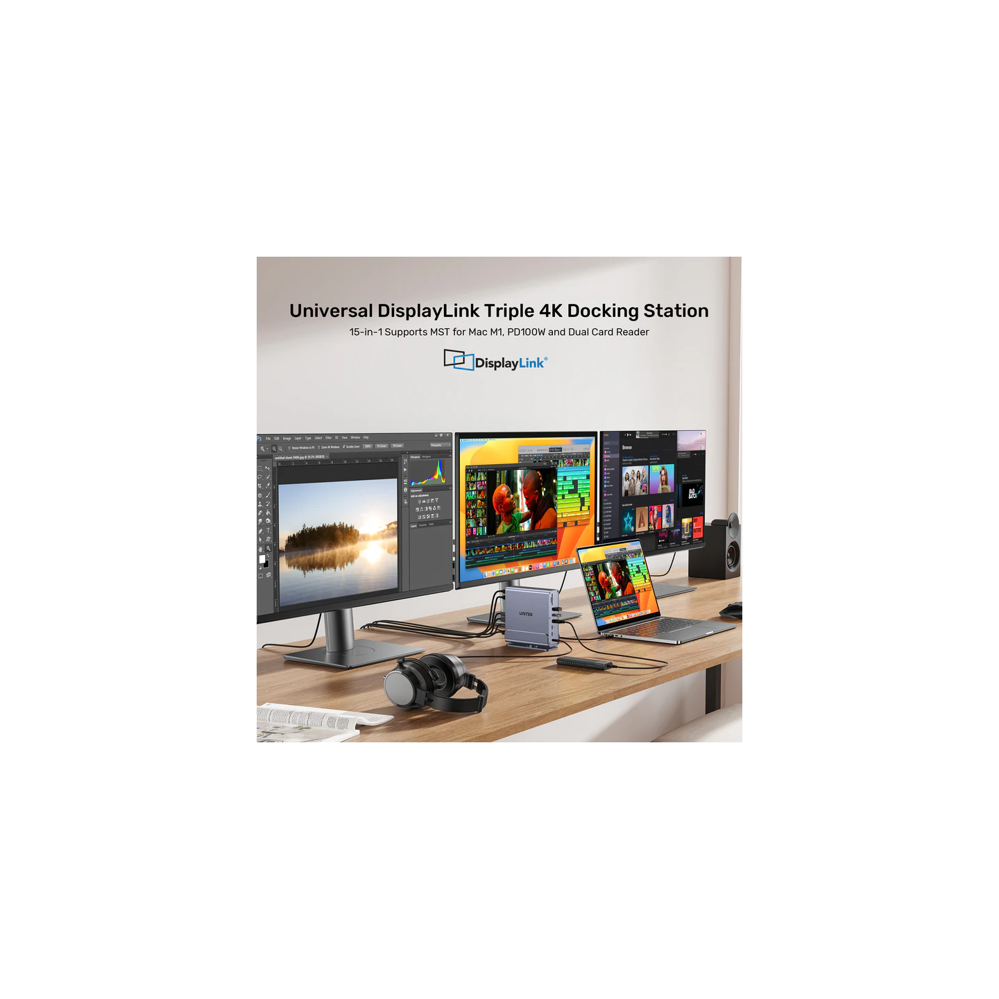 Unitek D1135A 15in1 USB-C Hub Triple 4K Mac M1 Support PD100W — Armenius Store Cyprus