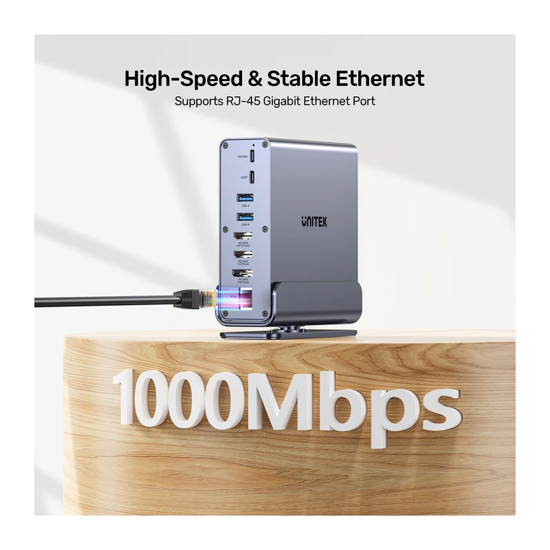 Buy Unitek 15in1 USB-C Hub - D1135A - Supports Macbook M1 Triple 4K Displays PD1... in Cyprus, Nicosia, Limassol, Larnaka, Pafos