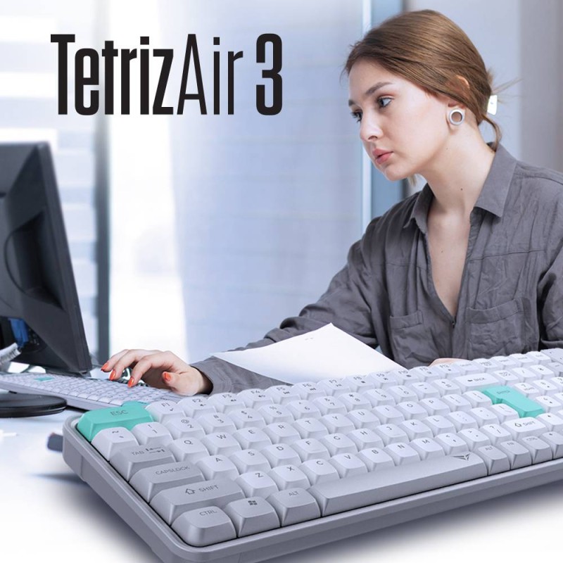 Alcatroz Tetriz Air 3 Wireless Keyboard 2.4G+BT Winter White (Boxed) — Buy in Cyprus with Fast Delivery