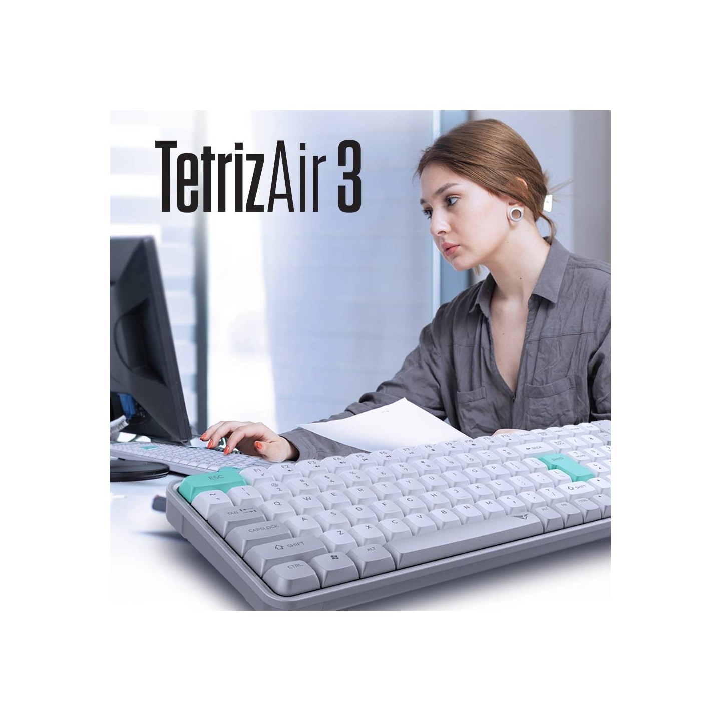 Alcatroz Tetriz Air 3 Wireless Keyboard 2.4G+BT Winter White (Boxed) — Buy in Cyprus with Fast Delivery