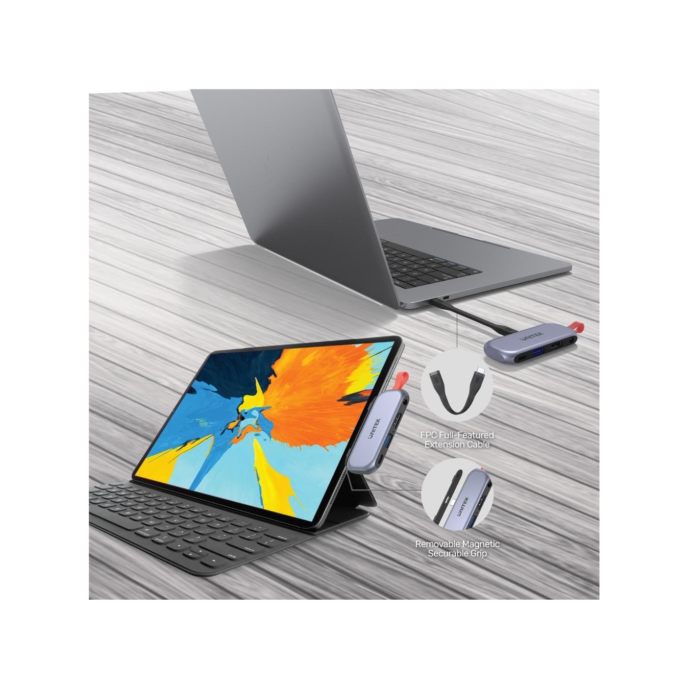 Unitek 4in1 Plugin USB-C Hub - D1070A - iPad Pro-Air — Buy in Cyprus with Fast Delivery