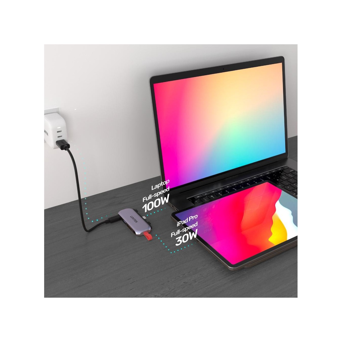 Unitek 4in1 Plugin USB-C Hub - D1070A - iPad Pro-Air — Buy in Cyprus with Fast Delivery