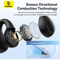 Buy Baseus Headphones Open Ear AirGo - AS01 - Black in Cyprus, Nicosia, Limassol, Larnaka, Pafos
