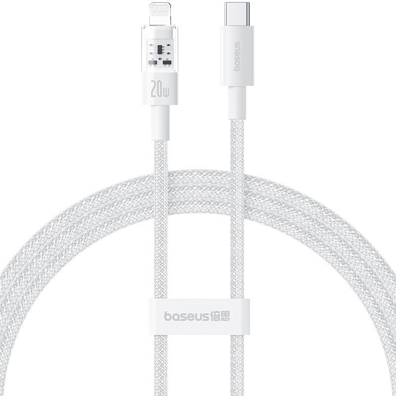 Buy Baseus Cable Lightning to USB-C Gem Series - 1.0m - 20W - White in Cyprus, Nicosia, Limassol, Larnaka, Pafos