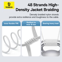 Buy Baseus Cable Lightning to USB-C Gem Series - 1.0m - 20W - White in Cyprus, Nicosia, Limassol, Larnaka, Pafos