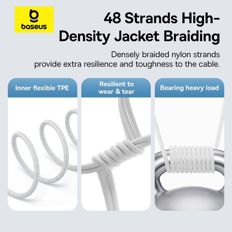 Buy Baseus Cable Lightning to USB-C Gem Series - 1.0m - 20W - White in Cyprus, Nicosia, Limassol, Larnaka, Pafos