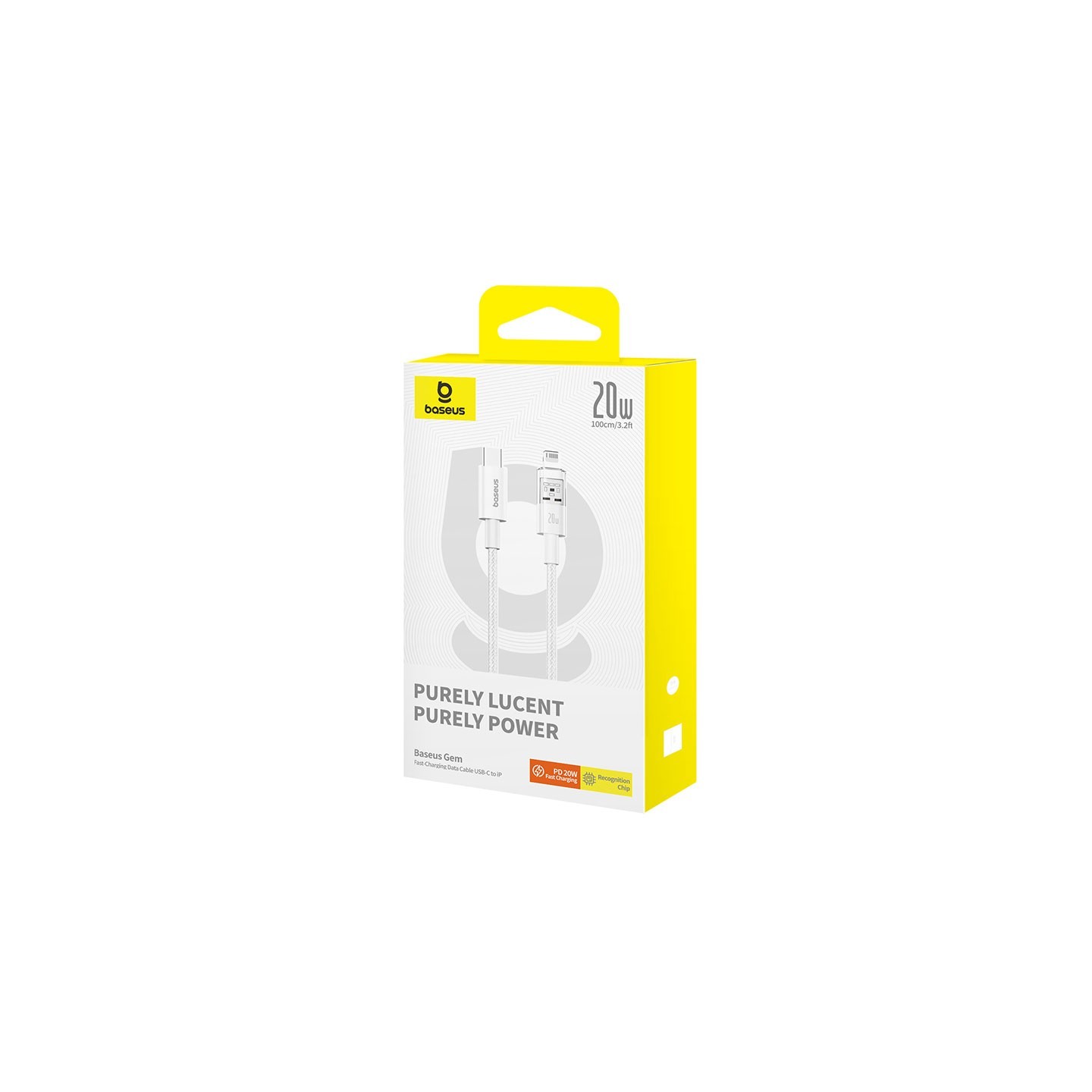 Baseus Cable Lightning to USB-C Gem Series - 1.0m - 20W - White — Buy in Cyprus with Fast Delivery