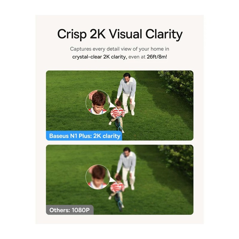 Buy Baseus Security Outdoor Camera - N1 Plus - 2K Full Color White(Add On) in Cyprus, Nicosia, Limassol, Larnaka, Pafos