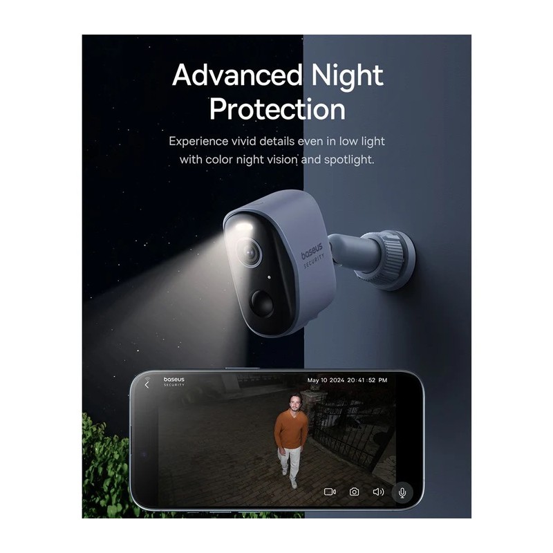 Buy Baseus Security Outdoor Camera - N1 Plus - 2K Full Color White(Add On) in Cyprus, Nicosia, Limassol, Larnaka, Pafos