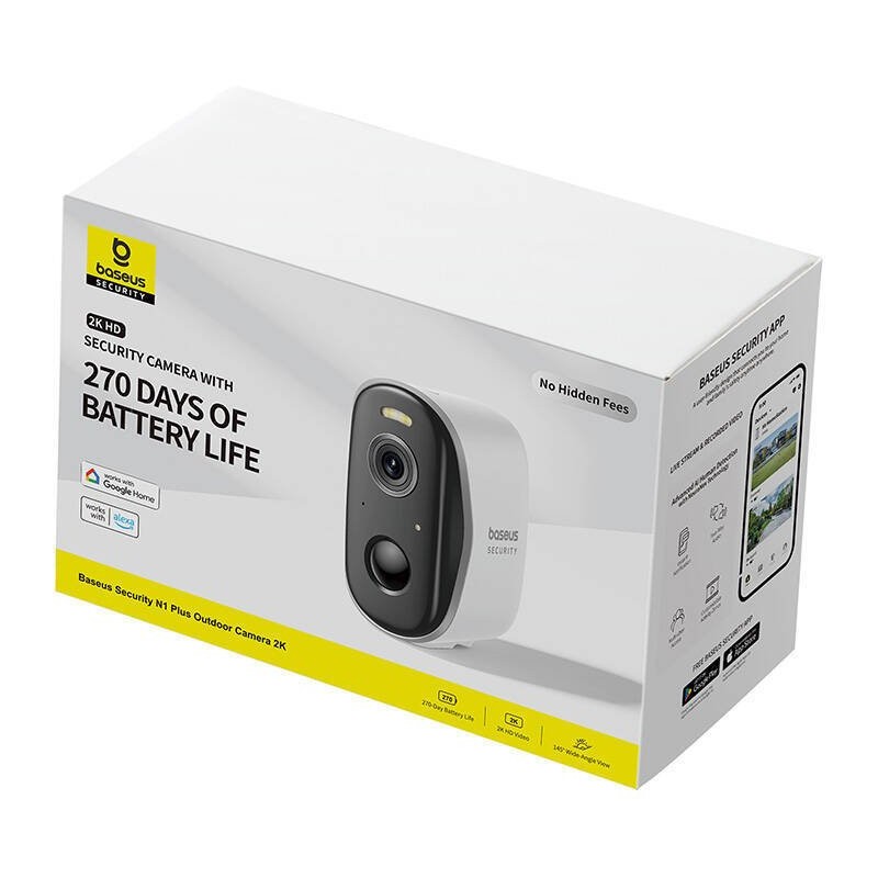 Buy Baseus Security Outdoor Camera - N1 Plus - 2K Full Color White(Add On) in Cyprus, Nicosia, Limassol, Larnaka, Pafos